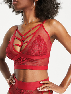 Kayla Caged Side Brief - True Red