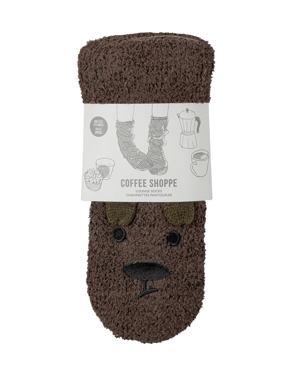 Coffee Shoppe Marshmallow Critter Lounge Socks - Bear