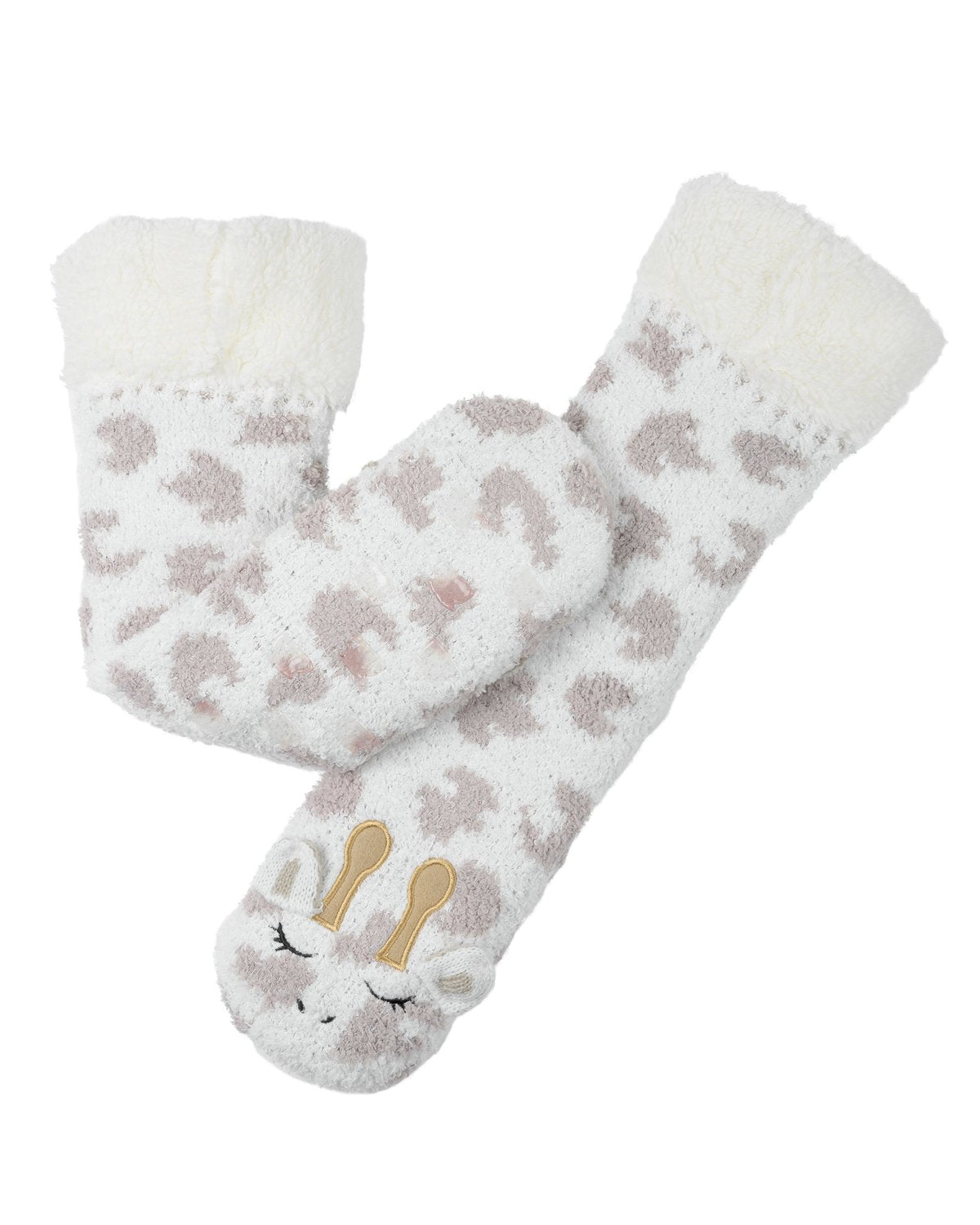 Coffee Shoppe Marshmallow Critter Lounge Socks - Giraffe