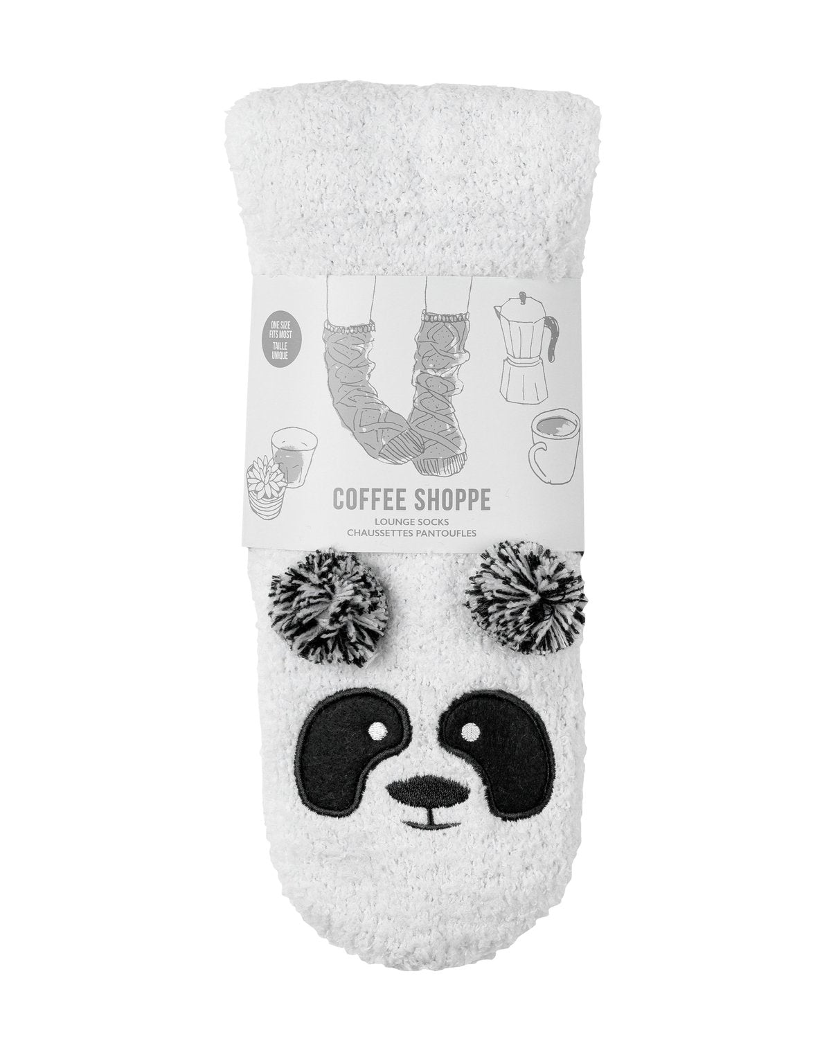 Coffee Shoppe Marshmallow Critter Lounge Socks - Panda