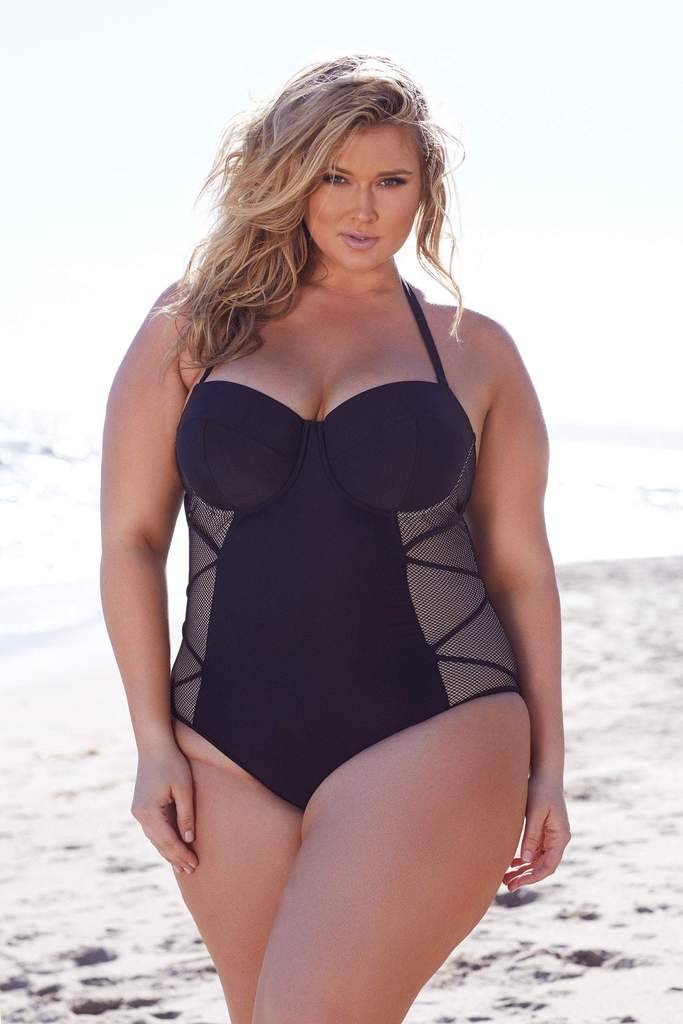 Fishnet Underwire Hourglass Swimsuit 300 - Black
