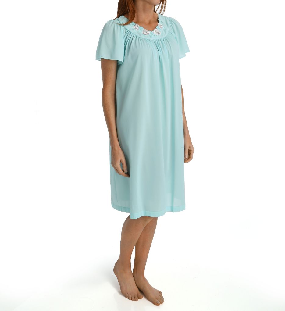 Short Flutter Sleeve Nightgown 36280 - Seafoam
