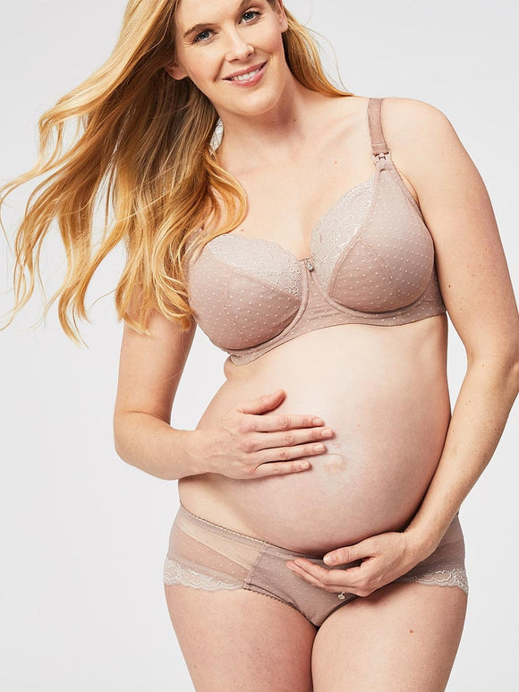 TimTams Flexi Wire Lace Nursing Bra - Taupe